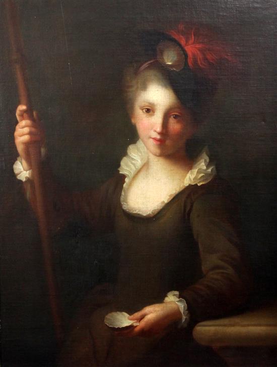 Lodovico Accarisi (Italian, 19th century) Portrait of a pilgrim, 32.5 x 25.5in. Florentine frame